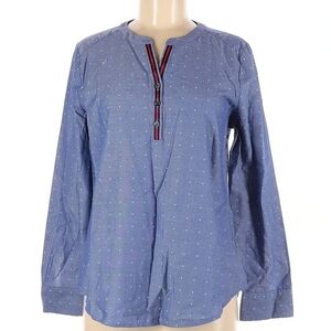 Izod Blue Textured Shirt Size Large.